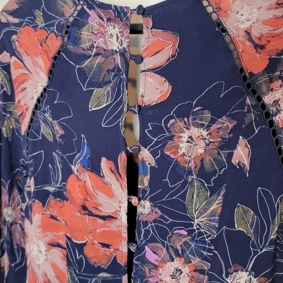 Free People Eyes on You Printed Mini Dress in Navy Combo - Picture 11 of 15